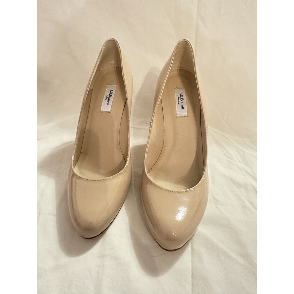 L.K. Bennett Size 38 Tan Leather 4" Pump -W/Box